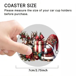 Posavasos de coche de Navidad soporte de taza decoración festiva de vacaciones 7cm