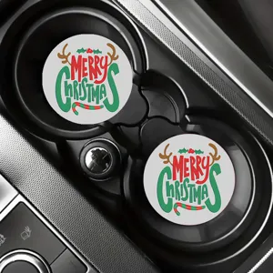 Posavasos para coche de navidad de silicona antideslizante para portavasos detalle.
