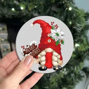 Christmas Gnome Diamond Painting Coaster DIY Craft Table Mat Holiday Decor Cup Holder