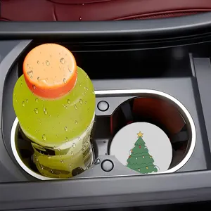Kerst ronde diatomeeonarde absorberende auto bekerhouder onderzetter thermische mat