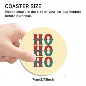Cute Christmas car coaster round leather cup holder mat anti-scald decorative auto accessory