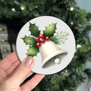 Sous-verre rond arbre de noel tapis de table festif decoration de fete tasse pad
