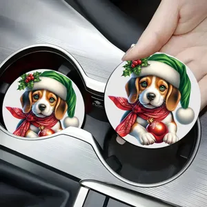 Sottobicchieri per auto di Natale, grazioso motivo cucciolo accessorio dettaglio.