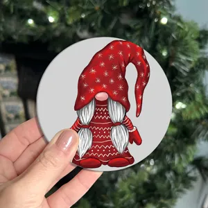 Christmas gnome diamond painting coaster cute red holiday placemat festive table cup mat decor