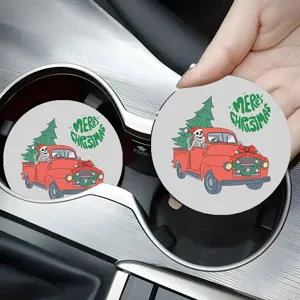 kerst auto onderzetter rond absorberend diatomeeenaarde kopje mat detail weergave mooi