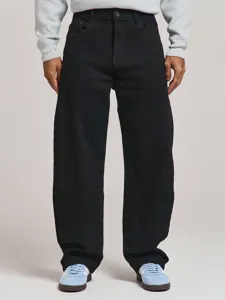 Men's Oversize Straight Leg Jeans Loose Fit Cotton Blend Washed Casual Denim Pants For Big And Tall Men Light Business Style