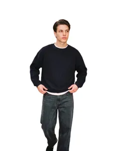 Felpa Oversize Pesante 500g in Pile per Uomo Maglia Casual Tinta Unita Manica Lunga Vestibilità Larga Felpa Girocollo per Uomo