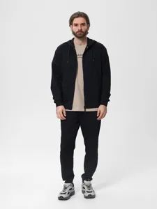 Men's Casual Fleece Lined Hooded Hoodie Jacket Cotton Polyester Blend Solid Color Warm Full Zip Up Sweatshirt Top