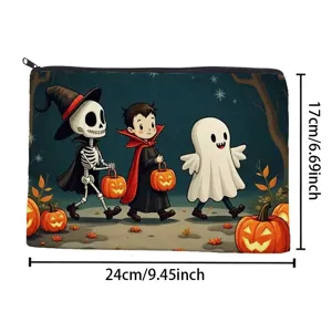 Halloween niedliche Cartoon Leinwand Make-up Tasche tragbare Reise Aufbewahrungstasche