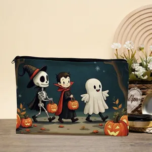Halloween Motiv Leinwand Kosmetiktasche tragbare Reise Make-up Aufbewahrungstasche