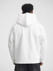 Men's solid white hoodie casual pullover 320g long sleeve sweatshirt basic top comfortable wear