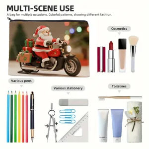 Christmas cosmetic pouch multi-function zipper bag travel storage organizer for daily use and gifts