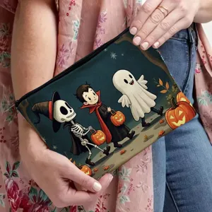 Halloween Druck Canvas Kosmetiktasche Reise Make-up Beutel tragbare Zipper-Tasche detail
