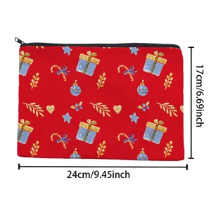 Weihnachtsmotiv Kosmetiktasche mit Reißverschluss tragbare Tasche für Damen Neujahr