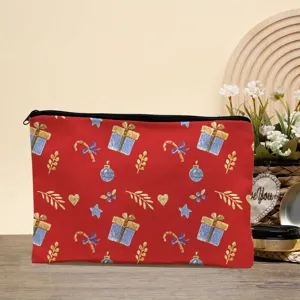 Weihnachten bedruckte Kosmetiktasche mit Reißverschluss für Urlaubsreisen und Alltag.