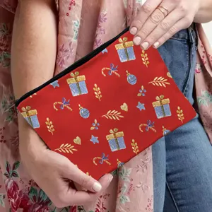 Weihnachten Kosmetiktasche mit Reißverschluss, festliche Make-up Tasche für Reise Alltag.