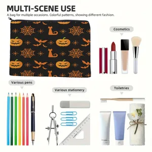 Modieuze Halloween print cosmetische tas multifunctionele opbergtas reizen make-up organizer