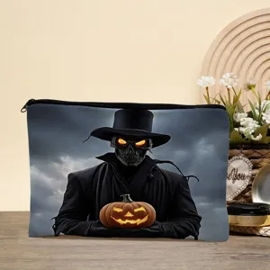 Halloween Gruselig Kürbis Canvas Kosmetiktasche Reißverschluss Make-up Tasche neu