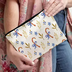 Weihnachten Zuckerstange Druck Kosmetiktasche mit Reißverschluss für Reise Make-up Aufbewahrung