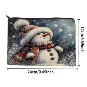 Weihnacht Schneemann Druck Kosmetiktasche, tragbare Reißverschluss Tasche für Make-up, Lippenstift.