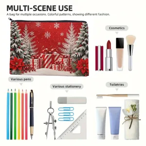 Weihnachten Kosmetiktasche für Reisen, multifunktionale Make-up Tasche mit schönem Geschenkdesign.