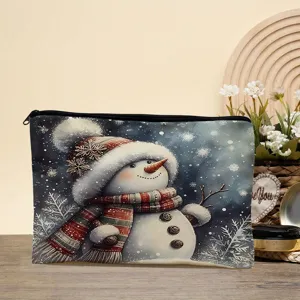 Weihnachten Schneemann Kosmetiktasche, tragbare Make-up Tasche Damen Reise Lippenstift.