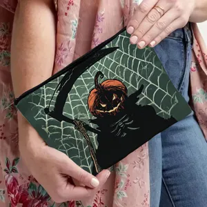 Halloween gruseliger Kürbis Sensenmann Kosmetiktasche Make-up Etui Reißverschluss Federmäppchen