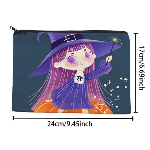 Halloween Hexe Kürbis Druck Kosmetiktasche Reißverschluss Aufbewahrung Schüler Stifteetui