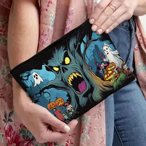 Halloween Make-up-Tasche gruseliger Geist Kürbis Kulturbeutel tragbare Reißverschluss Kosmetiktasche