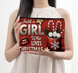 Weihnachten Make-up Tasche tragbare Reise Kosmetiktasche mit festlichem Aufdruck Design