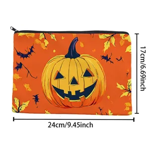 Halloween Kürbis Kosmetiktasche tragbare Aufbewahrungstasche Reise Make-up Etui Federmäppchen