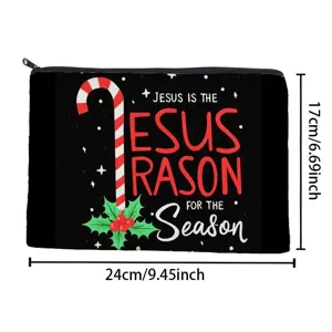 Weihnachten Jesus Zuckerstange Druck Make-up Tasche, tragbare Reise Kosmetiktasche 24x17cm