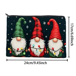 Jolie trousse de maquillage avec joli motif gnome de Noël et sac cosmétique zippé
