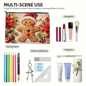 Weihnachten Lebkuchen Kosmetiktasche tragbare Reise Make-up Tasche Multifunktionale Organizer