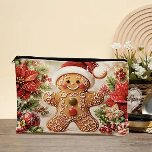 Weihnachten Lebkuchen Kosmetiktasche tragbare Make-up Tasche fuer Damen Reise Organizer.