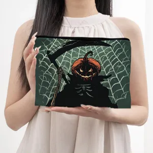 Halloween Kosmetiktasche Kulturbeutel Reise Organizer gruselig Kuerbis Sensenmann Design Hauptbild