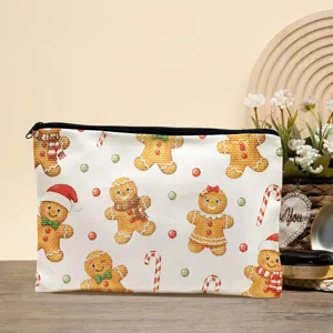 Weihnachten Lebkuchen Make-up Tasche tragbare Kosmetik Aufbewahrungstasche fur Geschenk