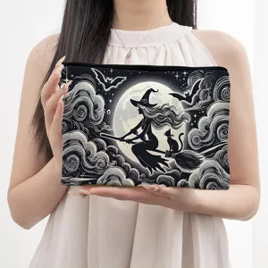 Halloween Thanksgiving Canvas Cosmetic Bag Portable Toiletry Organizer Multi-functional Zipper Makeup Pouch Storage Bag