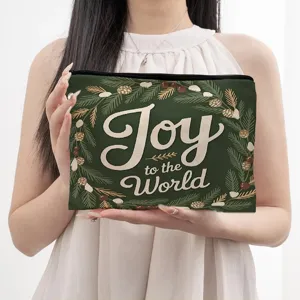Trousse de Maquillage Portable en Toile Mignon Imprimé de Fête Pochette de Toilette Fermeture Éclair Sac de Rangement Pour Femmes
