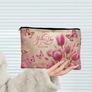 Trousse à Maquillage en Toile de Voyage Sac de Toilette Portable Organisateur Fermeture Éclair Imprimé Floral Tournesol Âne pour Femmes Hommes