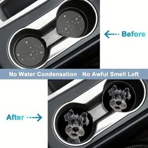 Car cup holder coaster anti-slip silicone pad with cute dog design for auto interior accessories