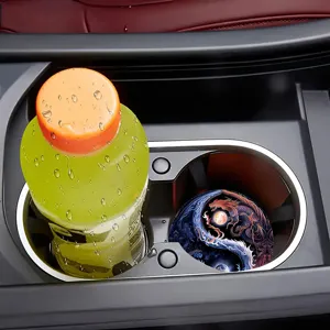 Silicone car cup holder coaster with creative yin yang dragon design anti slip mat accessory