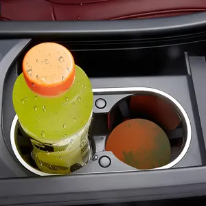 Car cup holder insert non-slip silicone mat for vehicle center console interior accessory.