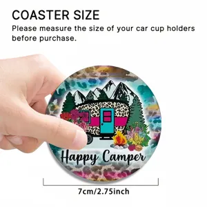 Silicone car coaster heat resistant non slip drink mat for auto cup holder, colorful design.