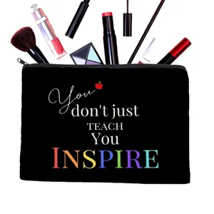 Teacher appreciation makeup pouch travel cosmetic bag graduation gift zipper stationery bag