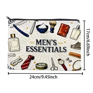 Trousse de toilette en toile rétro pour hommes essentials pochette zippée rangement