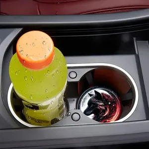 Silicone car cup coaster with cool wolf design, anti-slip and heat-resistant auto accessory.
