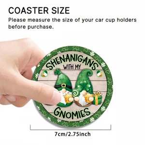 Silicone car coaster heat resistant non slip drink mat cute gnome design for daily use!