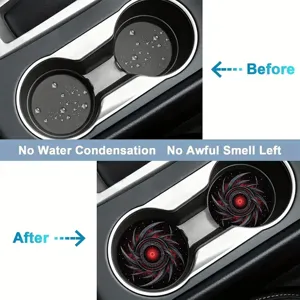 Anti-slip car cup holder coaster with stylish vortex design, waterproof and easy to clean.