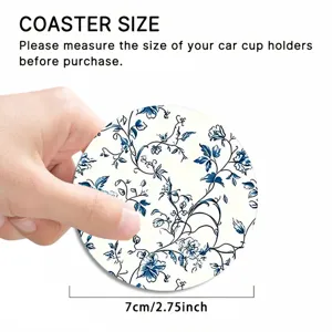 Rétro floral rond silicone voiture sous-verre tapis antidérapant tasse 7cm café support